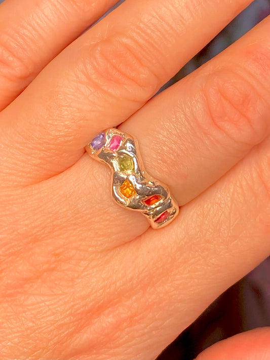 Rainbow Wave Ring