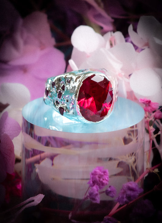 Strawberry Jelly Chunky Rubies Ring