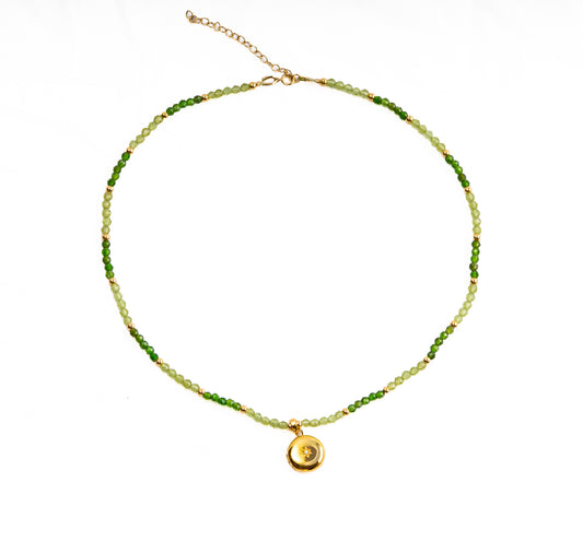Peridot and Chrome Diopside Star-Set Locket