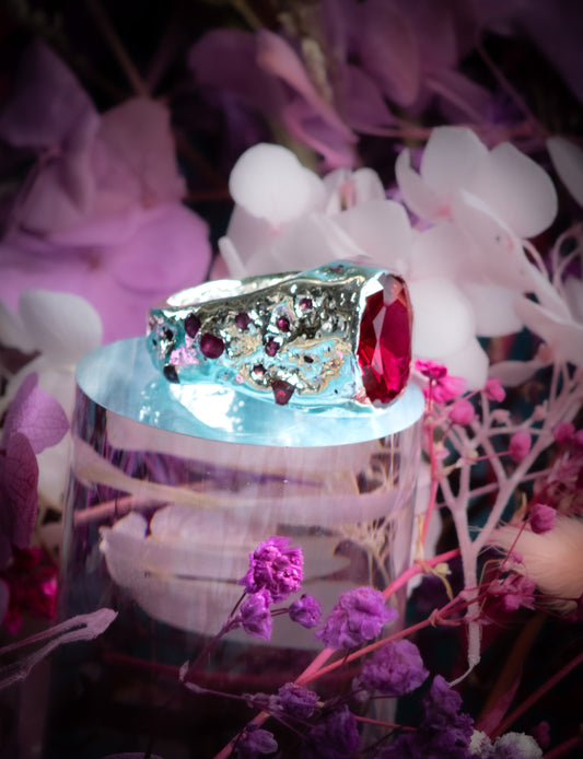 Strawberry Jelly Chunky Rubies Ring