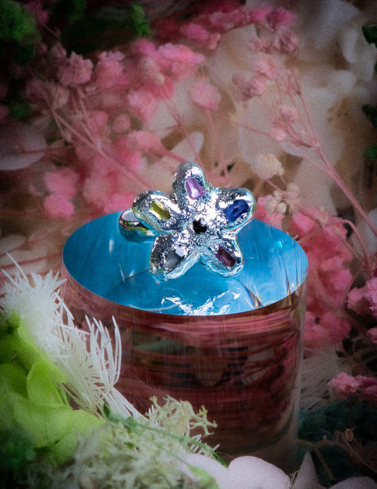 Sapphire Flower Ring