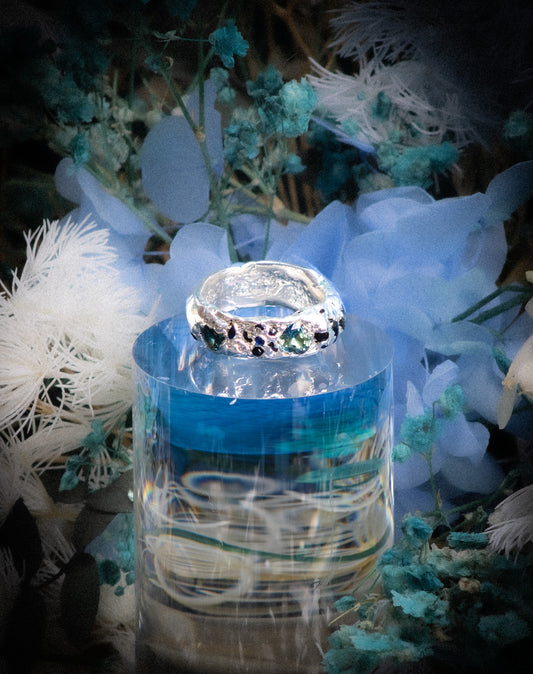 Watercolour Blue Ring