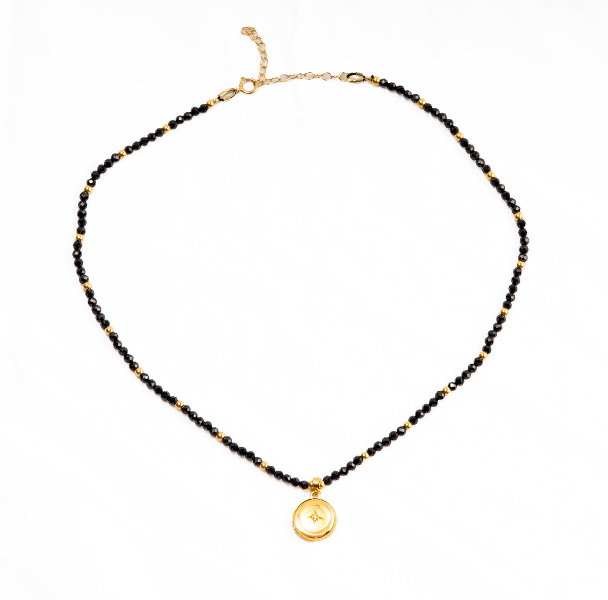 Black Spinel Star-Set Locket