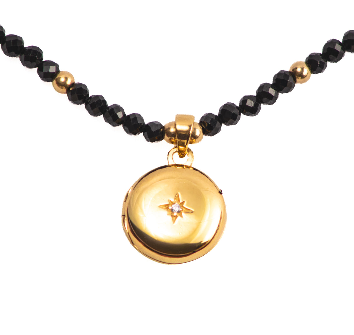 Black Spinel Star-Set Locket