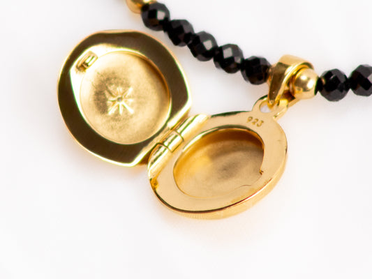Black Spinel Star-Set Locket