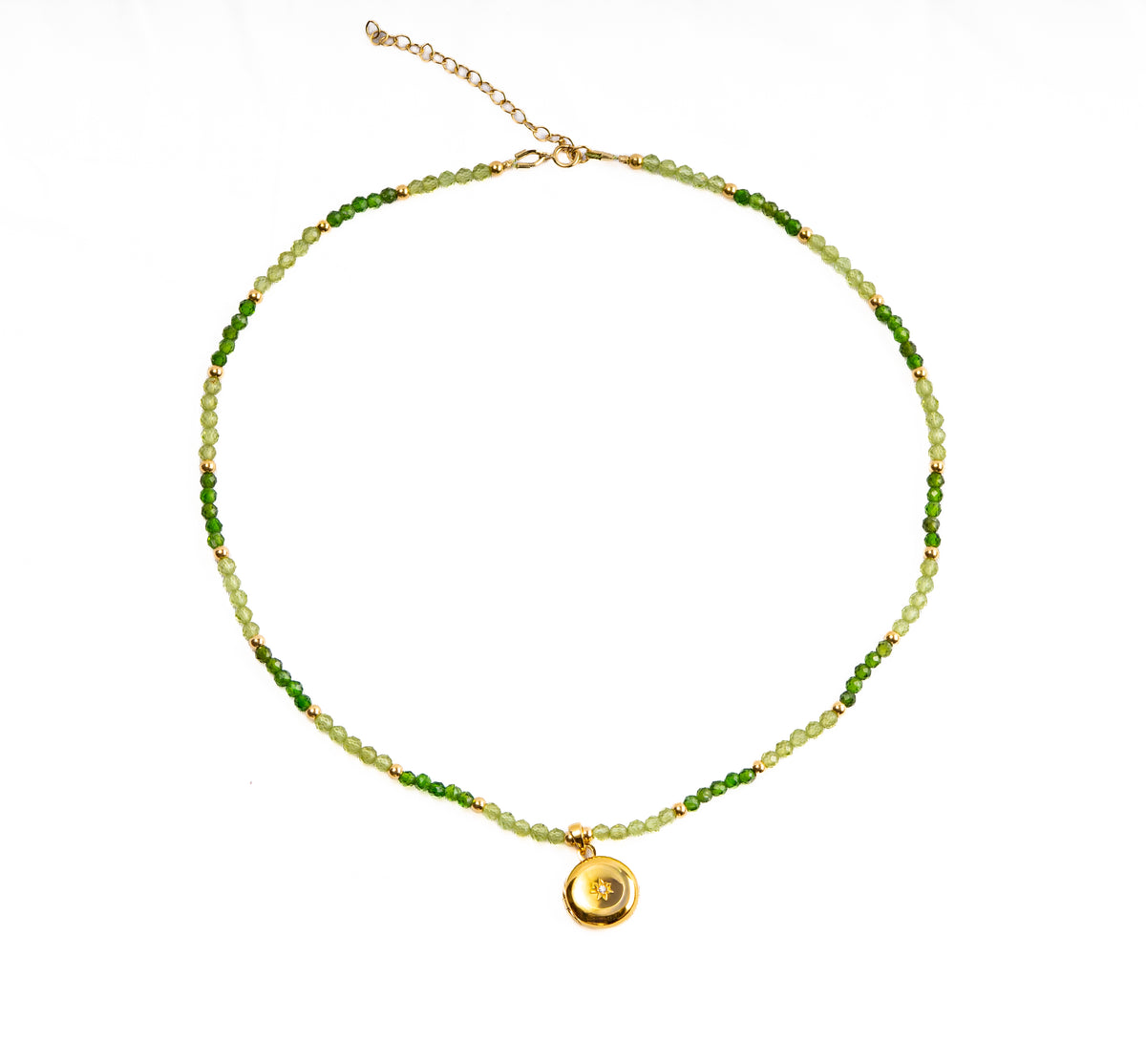Peridot and Chrome Diopside Star-Set Locket