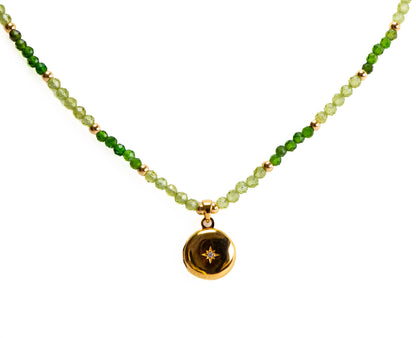 Peridot and Chrome Diopside Star-Set Locket
