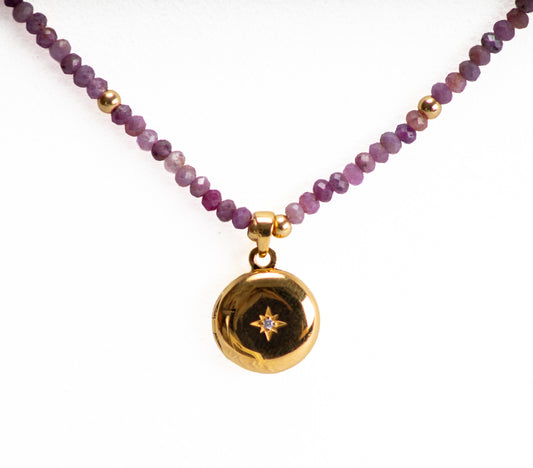 Ruby and Sapphire Star-Set Locket